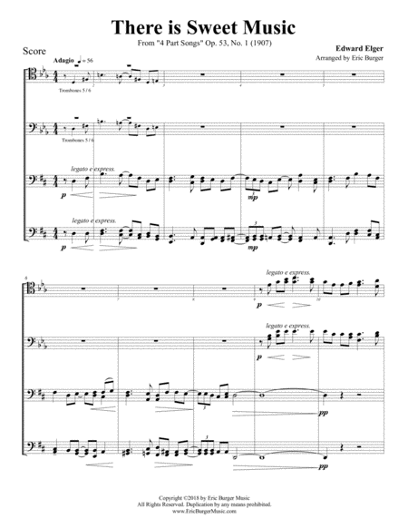 Free Sheet Music There Is Sweet Music For Trombone Or Low Brass Octet