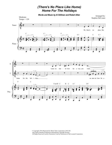 Free Sheet Music There No Place Like Home For The Holidays For 2 Part Choir Soprano And Tenor