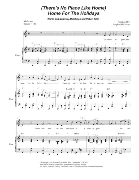 Free Sheet Music There No Place Like Home For The Holidays Vocal Solo