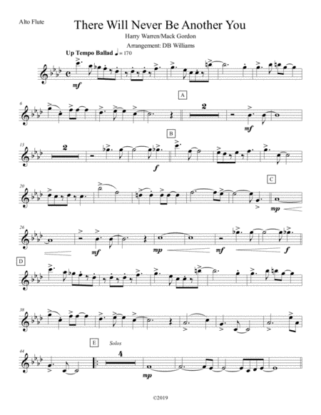 There Will Never Be Another You Alto Flute Sheet Music