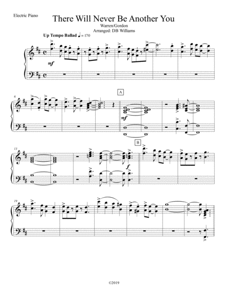 There Will Never Be Another You Strings Electric Piano Sheet Music