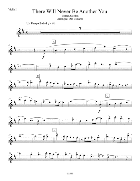 Free Sheet Music There Will Never Be Another You Violin 1