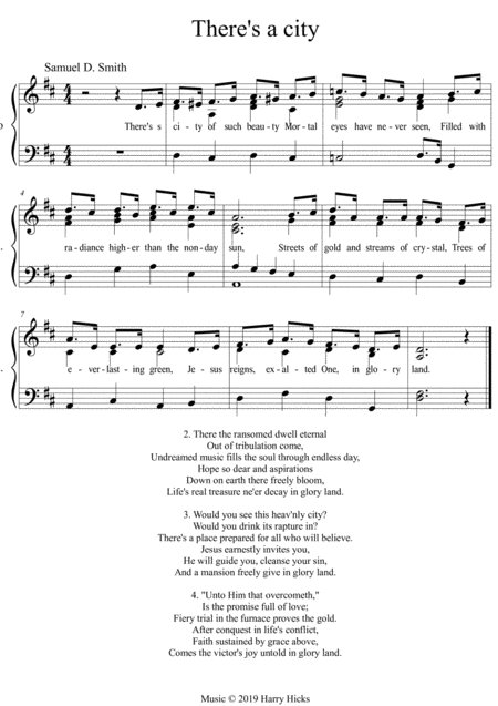 Theres A City Of Such Beauty A New Tune To A Wonderful Old Hymn Sheet Music