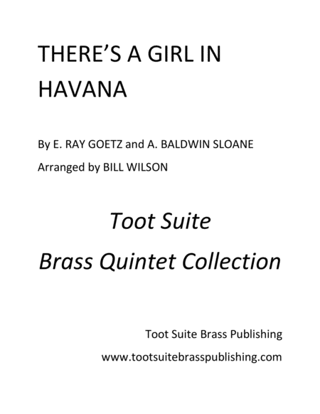 Free Sheet Music Theres A Girl In Havana