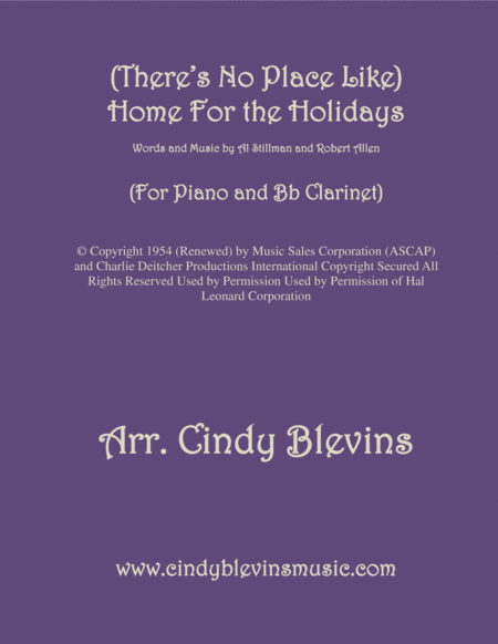 Theres No Place Like Home For The Holidays Arranged For Piano And Bb Clarinet Sheet Music