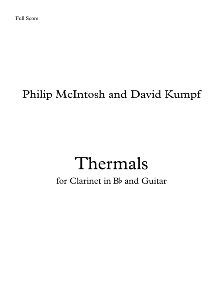 Free Sheet Music Thermals For Guitar And Clarinet In Bb