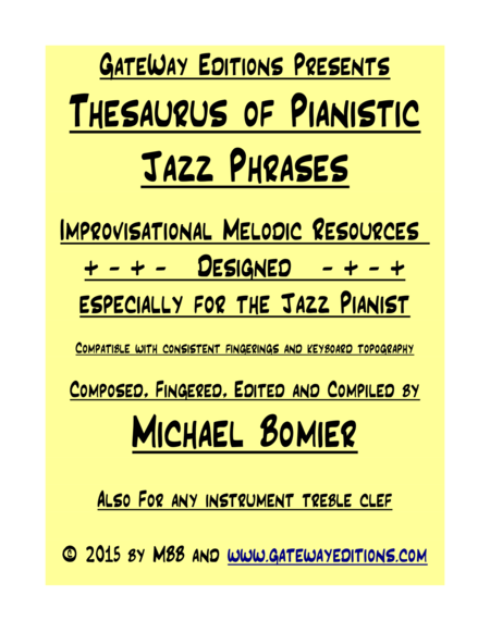 Thesaurus Of Pianistic Jazz Phrases Sheet Music