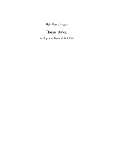 These Days For Soprano Piano Viola Cello Sheet Music