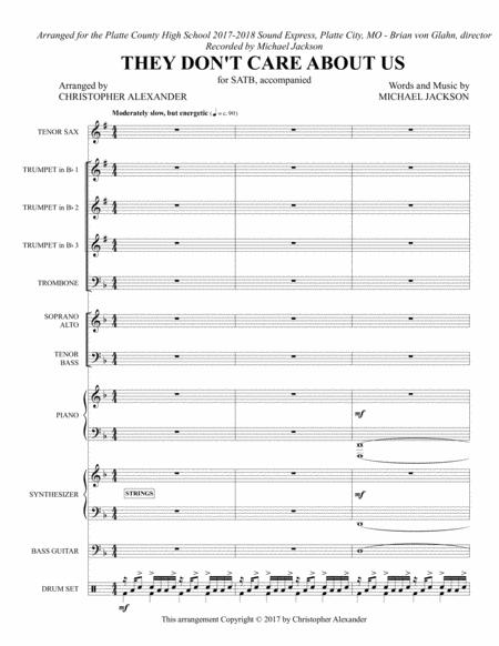 Free Sheet Music They Dont Care About Us Full Score And Parts