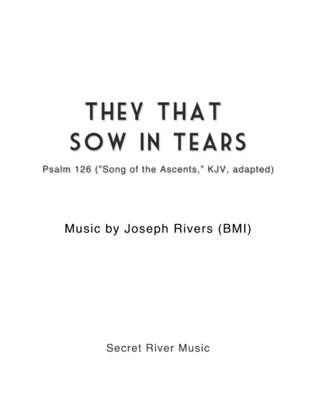 They That Sow In Tears Sheet Music