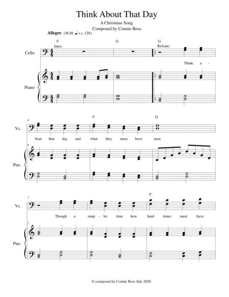 Think About That Day A Christmas Cello Duet Sheet Music