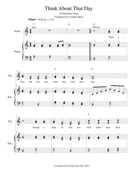 Think About That Day A Christmas Violin Duet Sheet Music