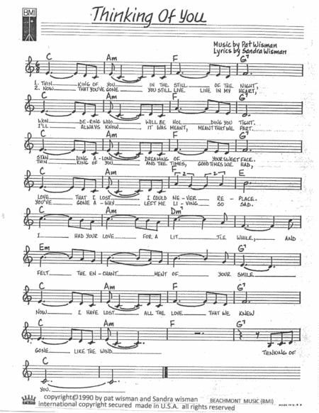 Thinking Of You Sheet Music