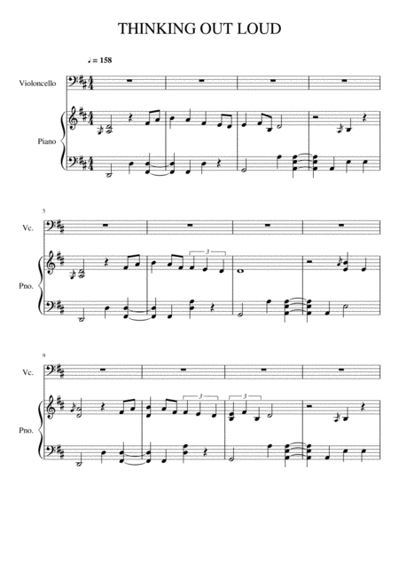 Thinking Out Loud Ed Sheeran Sheet Music