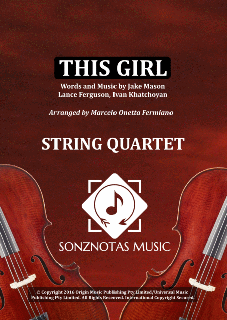 This Girl Sheet Music For String Quartet Score And Parts Sheet Music