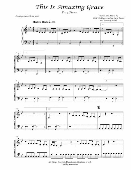 This Is Amazing Grace Phil Wickham Sheet Music Easy Piano Sheet Music