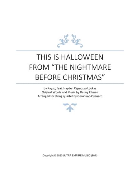 This Is Halloween For String Quartet Sheet Music