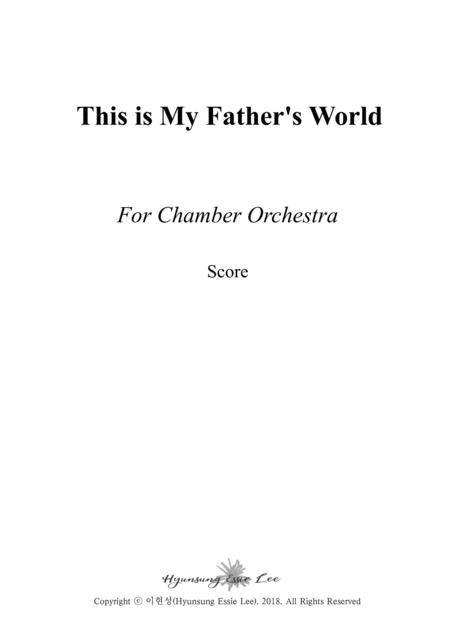 Free Sheet Music This Is My Fathers World Chamber Orchestra