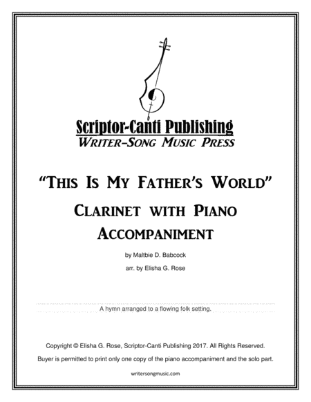 Free Sheet Music This Is My Fathers World Clarinet