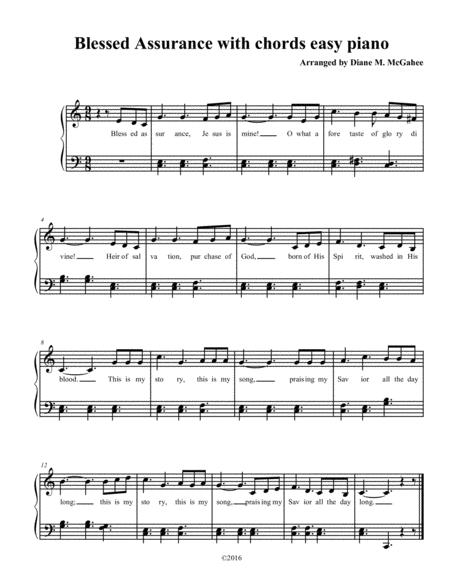 Free Sheet Music This Is My Song Blessed Assurance Easy Piano