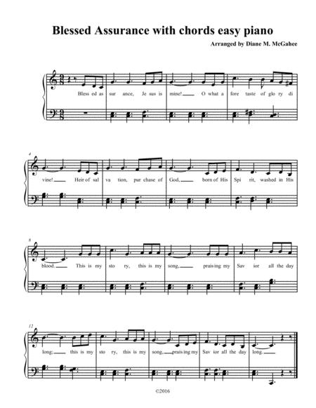 This Is My Song Blessed Assurance Easy Piano Sheet Music