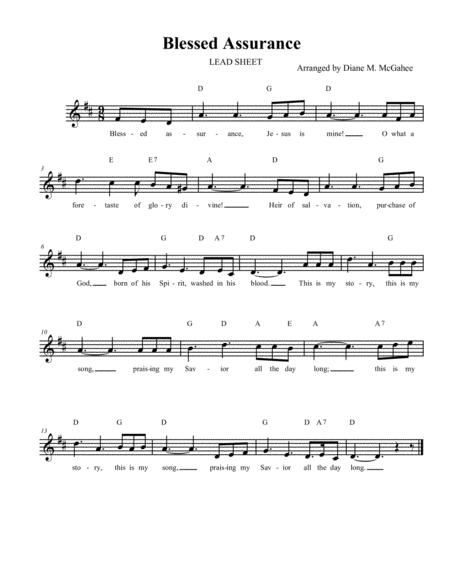 Free Sheet Music This Is My Song Blessed Assurance Lead Sheet