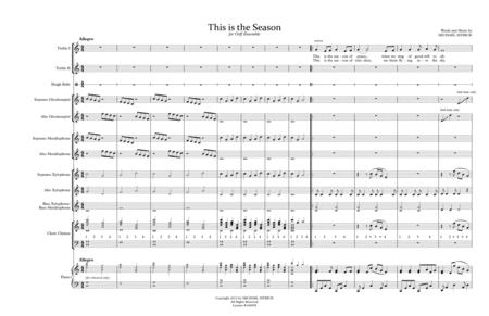 Free Sheet Music This Is The Season For Orff Ensemble