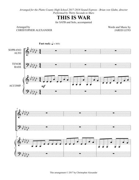 Free Sheet Music This Is War Octavo