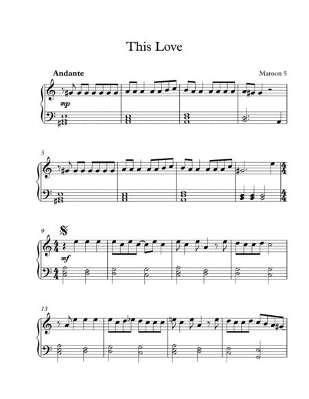 This Love Easy Piano Version Sheet Music