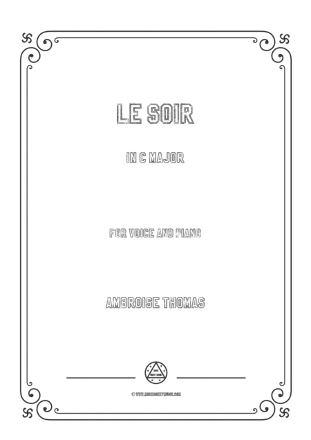 Thomas Le Soir In C Major For Voice And Piano Sheet Music