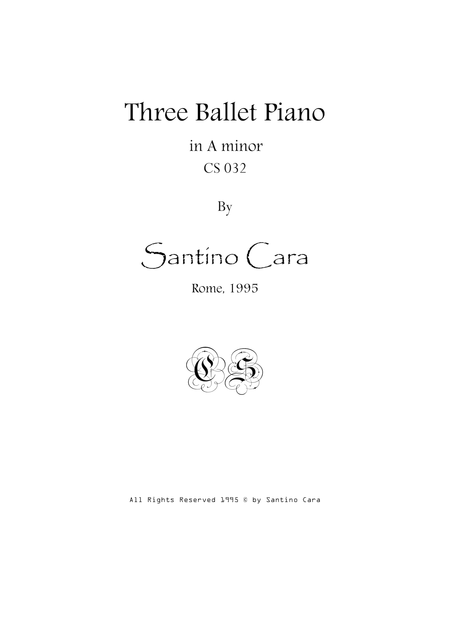 Three Ballet Piano Sheet Music