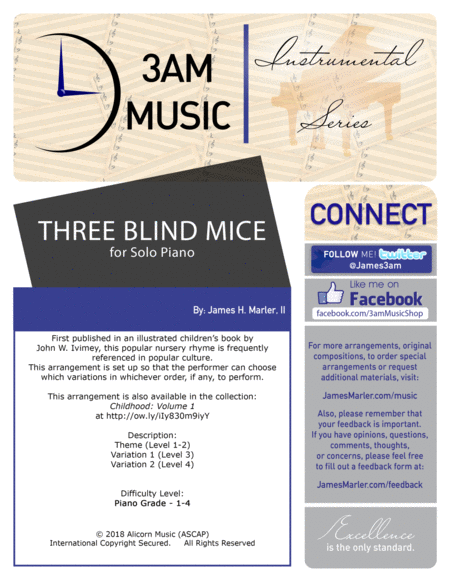 Three Blind Mice Theme And Variations Sheet Music