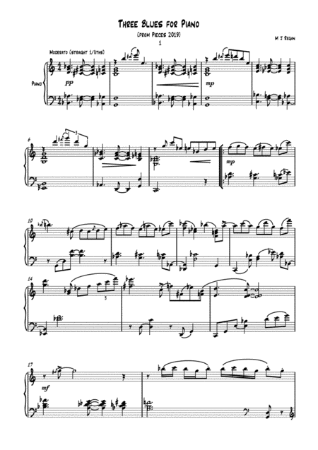 Three Blues For Piano Sheet Music