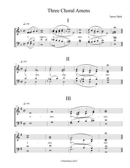 Three Choral Amens Sheet Music