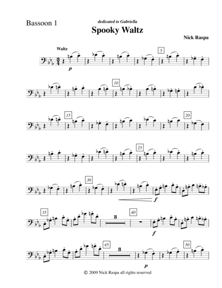 Three Dances For Halloween Bassoon 1 Part Sheet Music