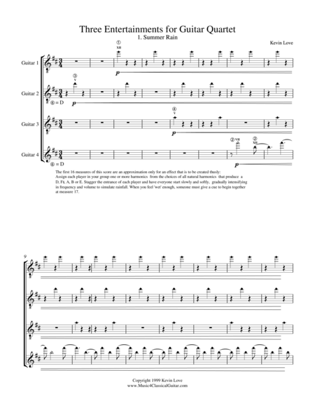 Three Entertainments Guitar Quartet Score And Parts Sheet Music