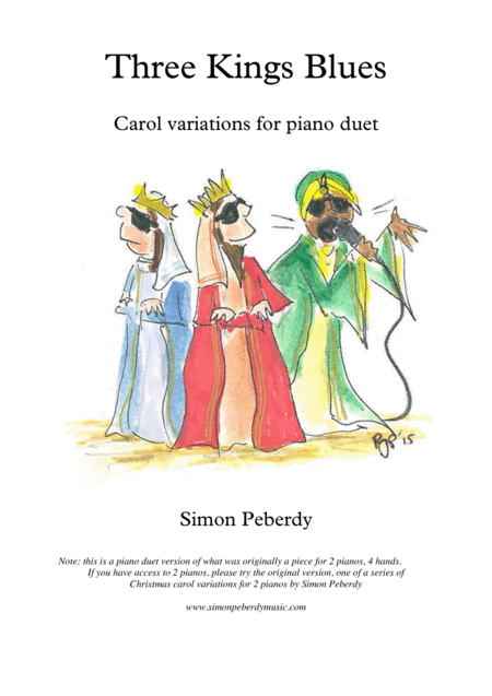 Three Kings Blues For Piano Duet Variation On The Christmas Carol We Three Kings Sheet Music