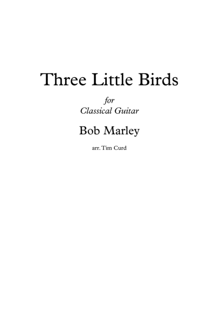 Three Little Birds For Guitar Sheet Music