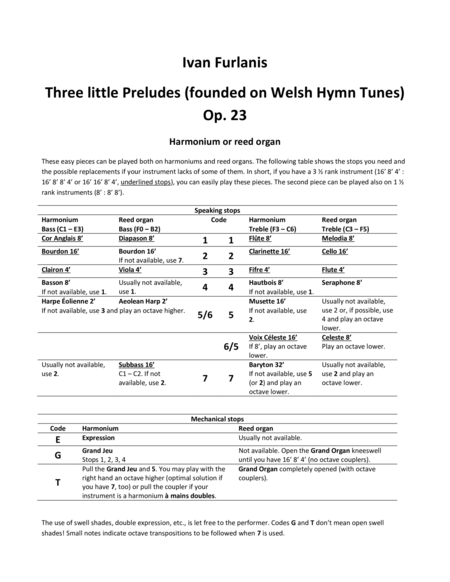 Three Little Preludes Founded On Welsh Hymn Tunes Op 23 Sheet Music