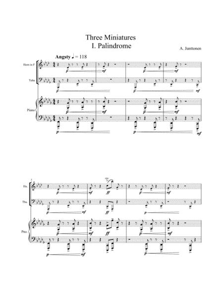 Three Miniatures I Palindrome Sheet Music