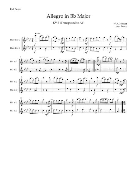 Free Sheet Music Three More Mozart Duets For Flute Kv3 4 And 6