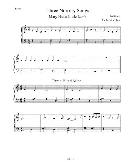 Three Nursery Songs Sheet Music