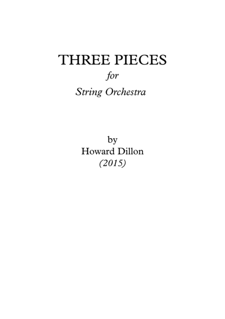 Free Sheet Music Three Pieces For String Orchestra