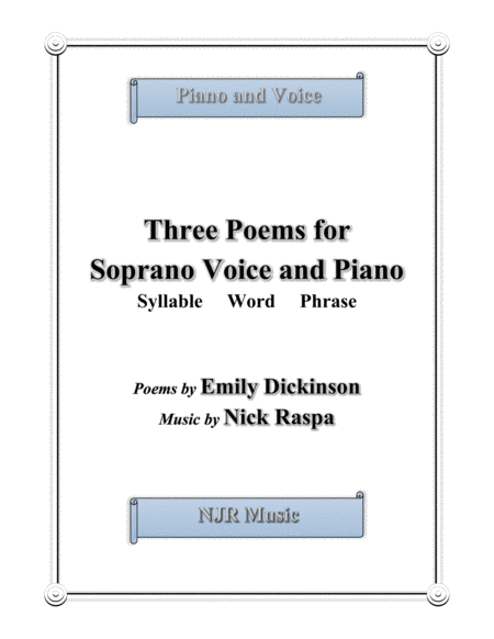 Free Sheet Music Three Poems For Soprano Voice Piano