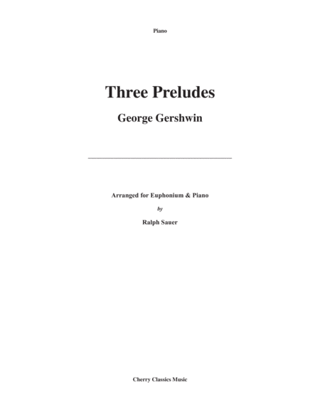 Free Sheet Music Three Preludes For Euphonium And Piano