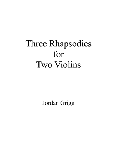 Three Rhapsodies For Two Violins Sheet Music