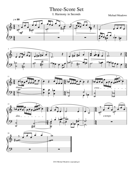 Three Score Set I Harmony In Seconds Sheet Music