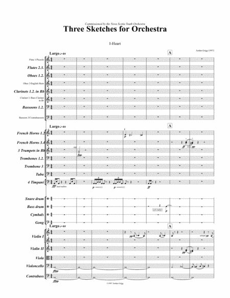 Three Sketches For Orchestra Score And Parts Sheet Music