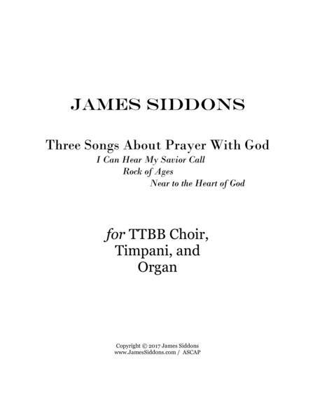 Free Sheet Music Three Songs About Prayer With God