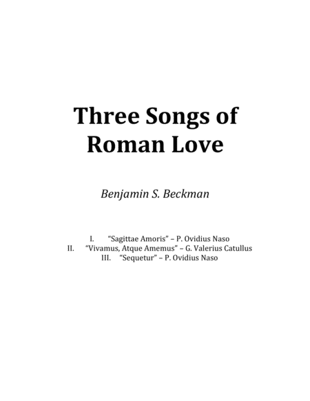 Three Songs Of Roman Love Sheet Music